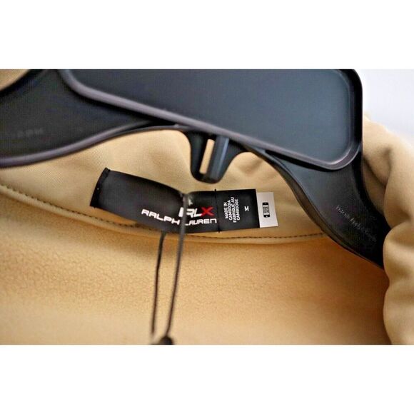 RLX Ralph Lauren Women's Sz M Beige Quilted Hybrid 1/4 Zip Pullover Jacket - Picture 5 of 14